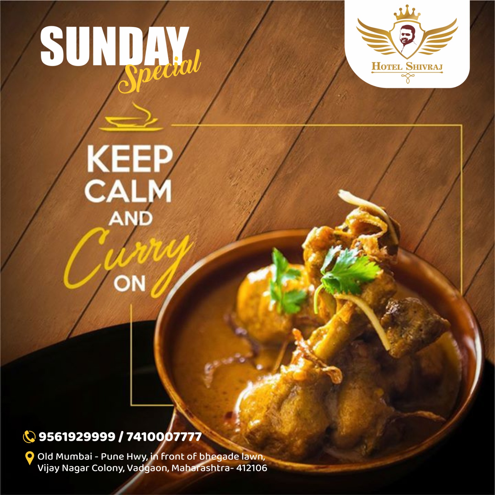 Sunday special mutton curry at Hotel Shivraj